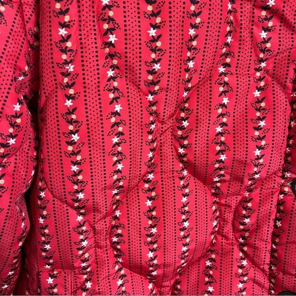 BRIXTON Reversible Faux Shearling Quilted Jacket in Mars Red Prairie Floral - Picture 12 of 16